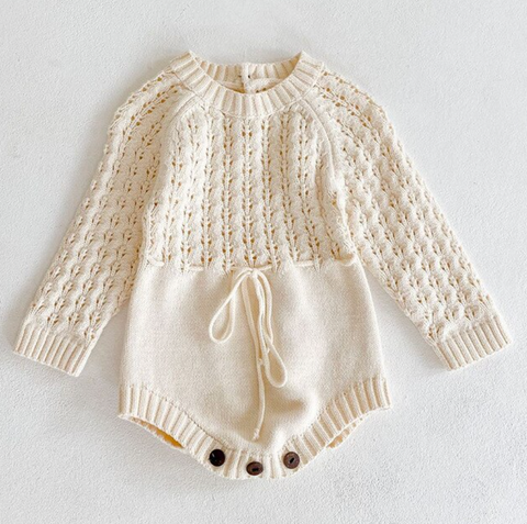 Baby's Knitted Long-Sleeve Dress