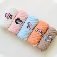 Cartoon Cotton Square Scarf Set