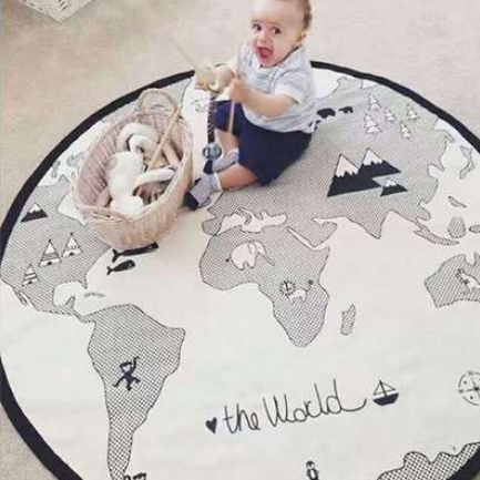 World Map Play Mat with Fun Maze Game