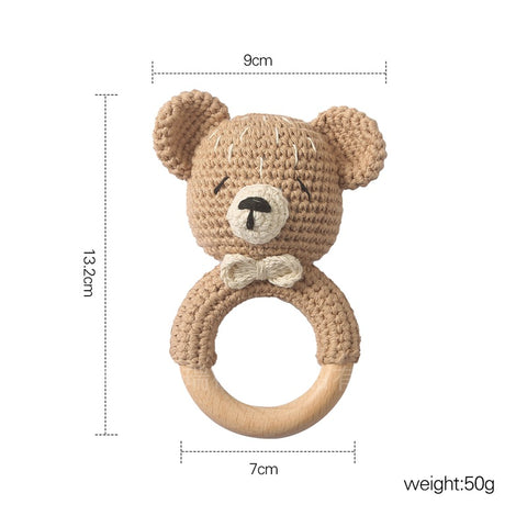 Infant Soothing Knit Rattle Animals