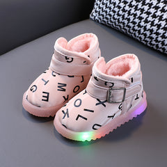 Flashing Fleece Warm Baby Girl Shoes