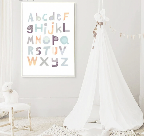 Alphabet Baby Nursery Wall Art Canvas Painting